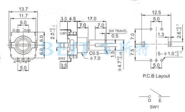 編碼器EC11A0參考圖紙